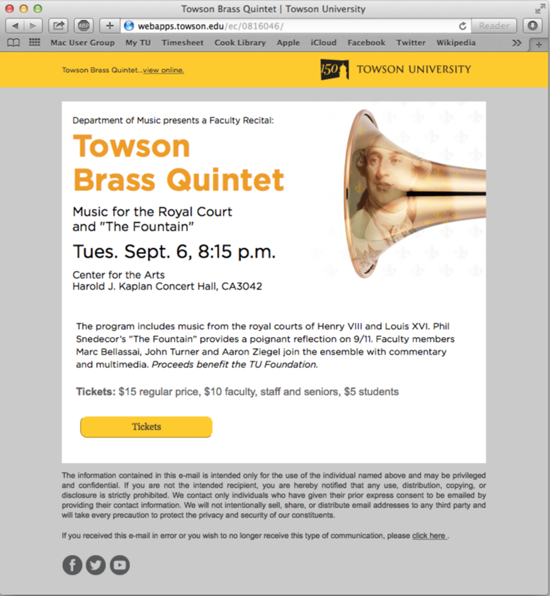 Towson Brass Quintet email Towson Brass Quintet email
